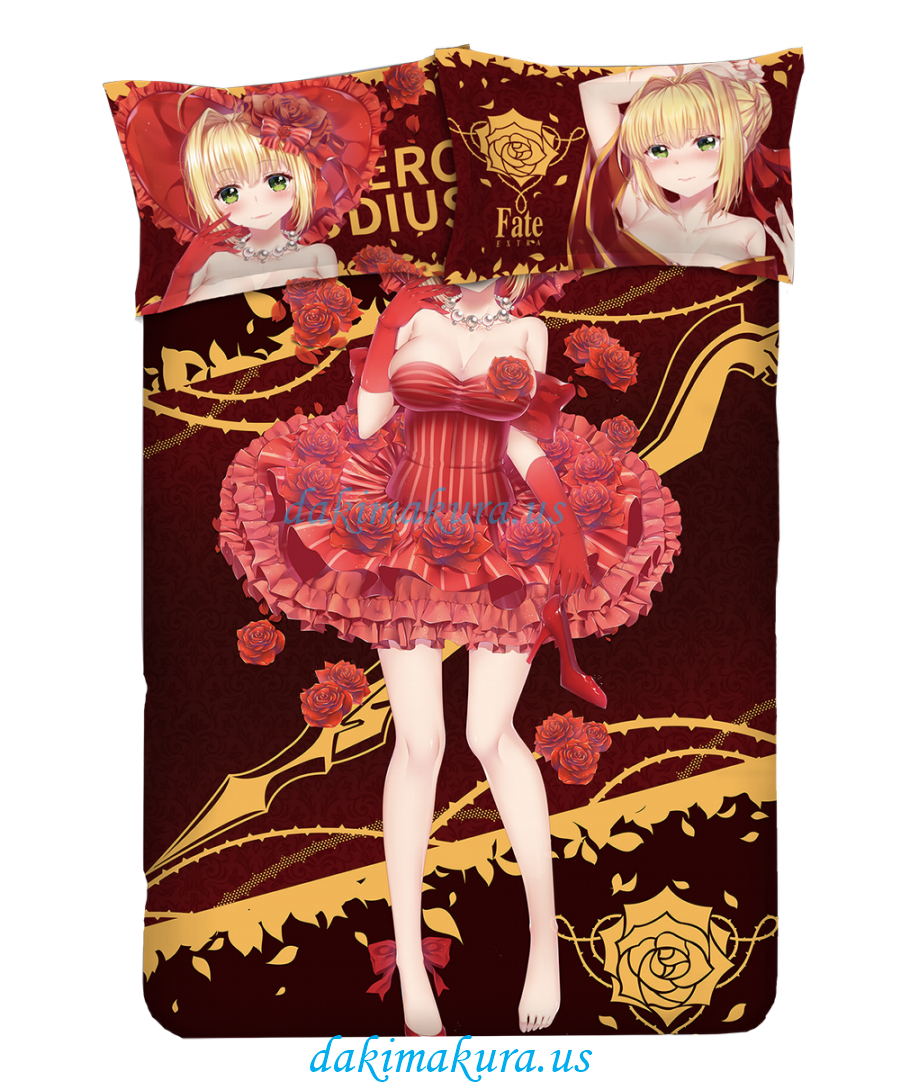 Nero Claudius Caesar Augustus Germanicus-Fate EXTRA Anime Bed Sheet Duvet Cover with Pillow Covers Nero Claudius Caesar Augustus Germanicus-Fate EXTRA Anime Bed Sheet Duvet Cover with Pillow Covers